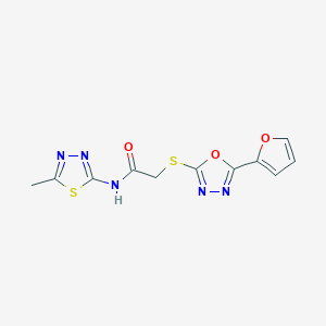 2-{[5-(furan-2-yl)-1,3,4-oxadiazol-2-yl]sulfanyl}-N-(5-methyl-1,3,4-thiadiazol-2-yl)acetamide