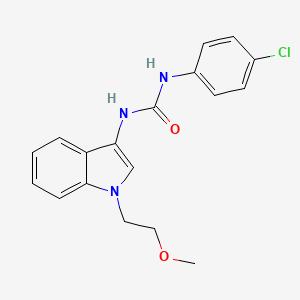 molecular formula C18H18ClN3O2 B2640570 1-(4-chlorophenyl)-3-(1-(2-methoxyethyl)-1H-indol-3-yl)urea CAS No. 922992-17-4