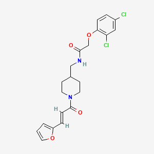 molecular formula C21H22Cl2N2O4 B2640574 (E)-2-(2,4-dichlorophenoxy)-N-((1-(3-(furan-2-yl)acryloyl)piperidin-4-yl)methyl)acetamide CAS No. 1235692-40-6