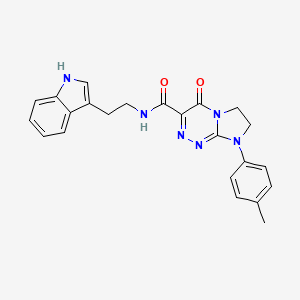 molecular formula C23H22N6O2 B2640575 N-(2-(1H-吲哚-3-基)乙基)-4-氧代-8-(对甲苯基)-4,6,7,8-四氢咪唑并[2,1-c][1,2,4]三嗪-3-甲酰胺 CAS No. 946279-62-5