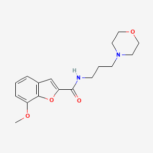 molecular formula C17H22N2O4 B2640580 7-methoxy-N-[3-(morpholin-4-yl)propyl]-1-benzofuran-2-carboxamide CAS No. 951994-18-6