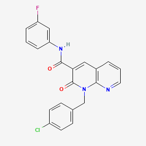 1-[(4-chlorophenyl)methyl]-N-(3-fluorophenyl)-2-oxo-1,2-dihydro-1,8-naphthyridine-3-carboxamide