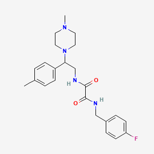 molecular formula C23H29FN4O2 B2640583 N1-(4-fluorobenzyl)-N2-(2-(4-methylpiperazin-1-yl)-2-(p-tolyl)ethyl)oxalamide CAS No. 898451-87-1