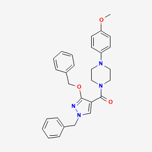 molecular formula C29H30N4O3 B2640592 (1-benzyl-3-(benzyloxy)-1H-pyrazol-4-yl)(4-(4-methoxyphenyl)piperazin-1-yl)methanone CAS No. 1014067-59-4