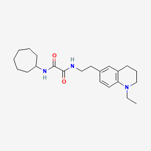 molecular formula C22H33N3O2 B2640595 N1-环庚基-N2-(2-(1-乙基-1,2,3,4-四氢喹啉-6-基)乙基)草酰胺 CAS No. 955610-44-3