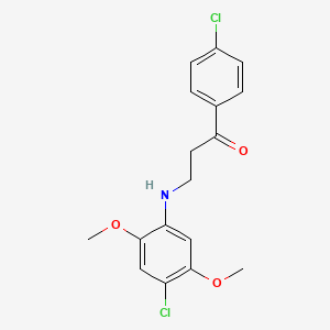 molecular formula C17H17Cl2NO3 B2640602 3-(4-氯-2,5-二甲氧基苯胺基)-1-(4-氯苯基)-1-丙酮 CAS No. 868255-83-8