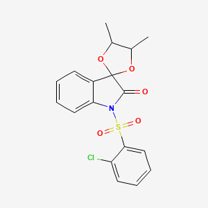 1'-(2-Chlorobenzenesulfonyl)-4,5-dimethyl-1',2'-dihydrospiro[1,3-dioxolane-2,3'-indole]-2'-one