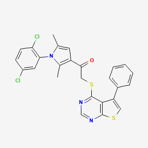 1-[1-(2,5-Dichlorophenyl)-2,5-dimethylpyrrol-3-yl]-2-(5-phenylthieno[2,3-d]pyrimidin-4-yl)sulfanylethanone
