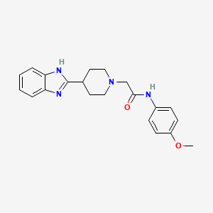molecular formula C21H24N4O2 B2640612 2-(4-(1H-benzo[d]imidazol-2-yl)piperidin-1-yl)-N-(4-methoxyphenyl)acetamide CAS No. 887214-66-6