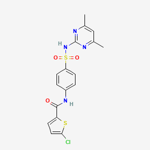 molecular formula C17H15ClN4O3S2 B2640617 5-chloro-N-(4-(N-(4,6-dimethylpyrimidin-2-yl)sulfamoyl)phenyl)thiophene-2-carboxamide CAS No. 302951-91-3