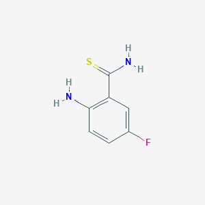 molecular formula C7H7FN2S B2640622 2-Amino-5-fluorobenzenecarbothioamide CAS No. 1108656-96-7