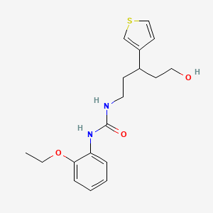 molecular formula C18H24N2O3S B2640626 1-(2-Ethoxyphenyl)-3-(5-hydroxy-3-(thiophen-3-yl)pentyl)urea CAS No. 2034536-89-3