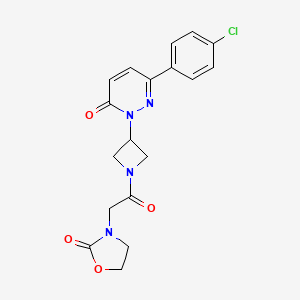 3-[2-[3-[3-(4-Chlorophenyl)-6-oxopyridazin-1-yl]azetidin-1-yl]-2-oxoethyl]-1,3-oxazolidin-2-one