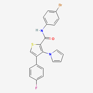 molecular formula C21H14BrFN2OS B2640643 N-(4-溴苯基)-4-(4-氟苯基)-3-(1H-吡咯-1-基)噻吩-2-甲酰胺 CAS No. 1357818-35-9