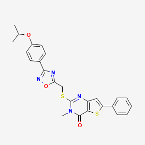 3-methyl-6-phenyl-2-[({3-[4-(propan-2-yloxy)phenyl]-1,2,4-oxadiazol-5-yl}methyl)sulfanyl]-3H,4H-thieno[3,2-d]pyrimidin-4-one