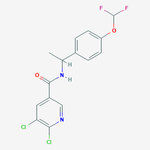 5,6-dichloro-N-{1-[4-(difluoromethoxy)phenyl]ethyl}pyridine-3-carboxamide
