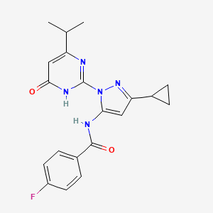 N-(3-cyclopropyl-1-(4-isopropyl-6-oxo-1,6-dihydropyrimidin-2-yl)-1H-pyrazol-5-yl)-4-fluorobenzamide