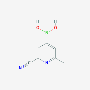 molecular formula C7H7BN2O2 B2640662 (2-Cyano-6-methylpyridin-4-YL)boronic acid CAS No. 1443112-27-3