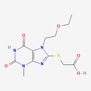 2-((7-(2-ethoxyethyl)-3-methyl-2,6-dioxo-2,3,6,7-tetrahydro-1H-purin-8-yl)thio)acetic acid
