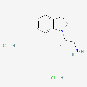 molecular formula C11H18Cl2N2 B2640670 2-(2,3-dihydro-1H-indol-1-yl)propan-1-amine dihydrochloride CAS No. 1172261-57-2