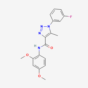 molecular formula C18H17FN4O3 B2640684 N-(2,4-二甲氧基苯基)-1-(3-氟苯基)-5-甲基-1H-1,2,3-三唑-4-甲酰胺 CAS No. 895644-10-7