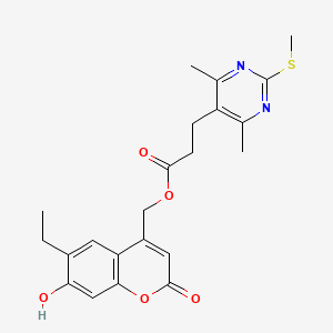 molecular formula C22H24N2O5S B2640687 (6-ethyl-7-hydroxy-2-oxo-2H-chromen-4-yl)methyl 3-[4,6-dimethyl-2-(methylsulfanyl)pyrimidin-5-yl]propanoate CAS No. 1118844-31-7