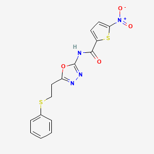5-nitro-N-(5-(2-(phenylthio)ethyl)-1,3,4-oxadiazol-2-yl)thiophene-2-carboxamide