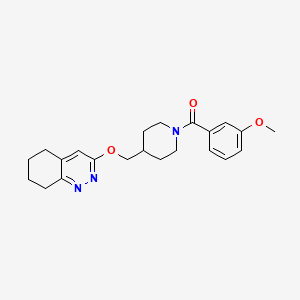 molecular formula C22H27N3O3 B2640703 (3-Methoxyphenyl)(4-(((5,6,7,8-tetrahydrocinnolin-3-yl)oxy)methyl)piperidin-1-yl)methanone CAS No. 2310207-90-8