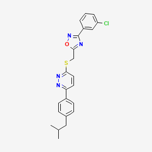 3-(3-Chlorophenyl)-5-(((6-(4-isobutylphenyl)pyridazin-3-yl)thio)methyl)-1,2,4-oxadiazole