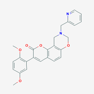 3-(2,5-dimethoxyphenyl)-9-(pyridin-2-ylmethyl)-9,10-dihydrochromeno[8,7-e][1,3]oxazin-2(8H)-one