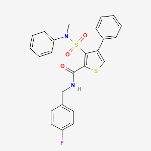 molecular formula C25H21FN2O3S2 B2640718 N-(4-fluorobenzyl)-3-[methyl(phenyl)sulfamoyl]-4-phenylthiophene-2-carboxamide CAS No. 1105202-86-5