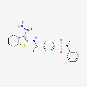 molecular formula C23H23N3O4S2 B2640731 2-(4-(N-methyl-N-phenylsulfamoyl)benzamido)-4,5,6,7-tetrahydrobenzo[b]thiophene-3-carboxamide CAS No. 329906-06-1