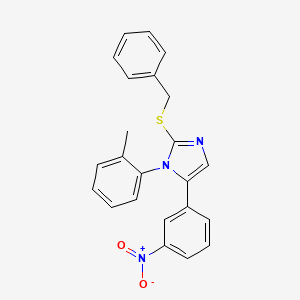 molecular formula C23H19N3O2S B2640737 2-(benzylthio)-5-(3-nitrophenyl)-1-(o-tolyl)-1H-imidazole CAS No. 1286057-70-2