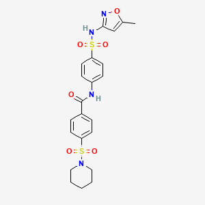 N-[4-[(5-methyl-1,2-oxazol-3-yl)sulfamoyl]phenyl]-4-piperidin-1-ylsulfonylbenzamide