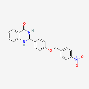 molecular formula C21H17N3O4 B2640739 2-{4-[(4-nitrobenzyl)oxy]phenyl}-2,3-dihydro-4(1H)-quinazolinone CAS No. 358775-08-3