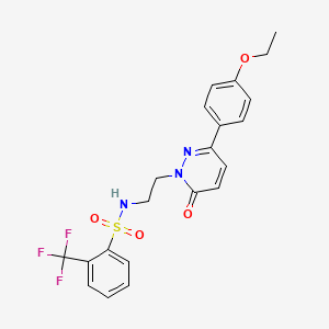 molecular formula C21H20F3N3O4S B2640743 N-(2-(3-(4-乙氧苯基)-6-氧代哒嗪-1(6H)-基)乙基)-2-(三氟甲基)苯磺酰胺 CAS No. 921556-19-6