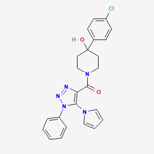 (4-(4-chlorophenyl)-4-hydroxypiperidin-1-yl)(1-phenyl-5-(1H-pyrrol-1-yl)-1H-1,2,3-triazol-4-yl)methanone