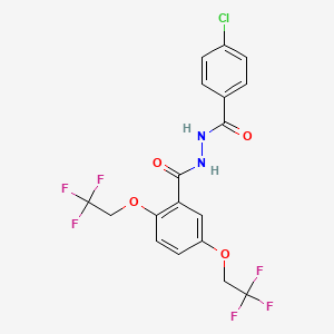 molecular formula C18H13ClF6N2O4 B2640747 N'-(4-氯苯甲酰)-2,5-双(2,2,2-三氟乙氧基)苯甲酰肼 CAS No. 860788-22-3