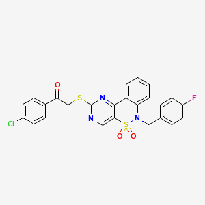 1-(4-chlorophenyl)-2-{[6-(4-fluorobenzyl)-5,5-dioxido-6H-pyrimido[5,4-c][2,1]benzothiazin-2-yl]thio}ethanone