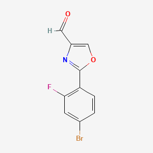 molecular formula C10H5BrFNO2 B2640754 2-(4-Bromo-2-fluorophenyl)-1,3-oxazole-4-carbaldehyde CAS No. 2248397-78-4