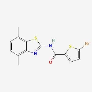 molecular formula C14H11BrN2OS2 B2640760 5-溴-N-(4,7-二甲基苯并[d]噻唑-2-基)噻吩-2-甲酰胺 CAS No. 905692-99-1