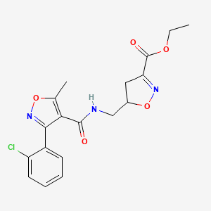 Ethyl 5-[({[3-(2-chlorophenyl)-5-methyl-4-isoxazolyl]carbonyl}amino)methyl]-4,5-dihydro-3-isoxazolecarboxylate