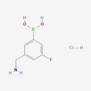 molecular formula C7H10BClFNO2 B2640776 3-(Aminomethyl)-5-fluorophenylboronic acid hydrochloride CAS No. 2377606-87-4