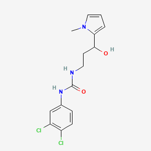 molecular formula C15H17Cl2N3O2 B2640780 1-(3,4-dichlorophenyl)-3-(3-hydroxy-3-(1-methyl-1H-pyrrol-2-yl)propyl)urea CAS No. 1795482-28-8