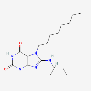 molecular formula C18H31N5O2 B2640789 8-(Butan-2-ylamino)-3-methyl-7-octylpurine-2,6-dione CAS No. 377060-21-4