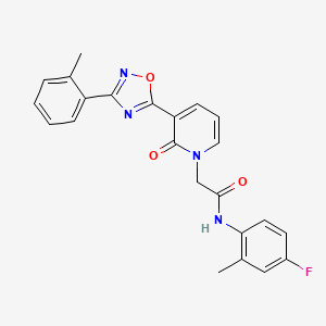 molecular formula C23H19FN4O3 B2640796 N-(4-fluoro-2-methylphenyl)-2-[3-[3-(2-methylphenyl)-1,2,4-oxadiazol-5-yl]-2-oxopyridin-1(2H)-yl]acetamide CAS No. 1251629-32-9