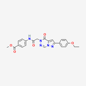 molecular formula C23H21N5O5 B2640799 4-({[2-(4-乙氧基苯基)-4-氧代吡唑并[1,5-d][1,2,4]三嗪-5(4H)-基]乙酰}氨基)苯甲酸甲酯 CAS No. 1021079-21-9