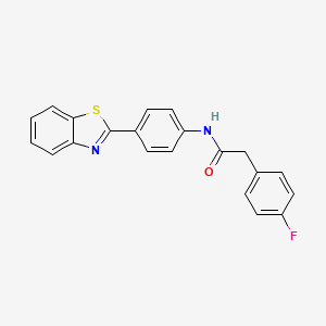 molecular formula C21H15FN2OS B2640804 N-[4-(1,3-苯并噻唑-2-基)苯基]-2-(4-氟苯基)乙酰胺 CAS No. 922646-80-8