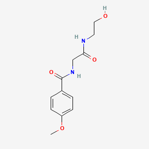 molecular formula C12H16N2O4 B2640813 N-{2-[(2-hydroxyethyl)amino]-2-oxoethyl}-4-methoxybenzenecarboxamide CAS No. 338396-48-8