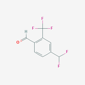 molecular formula C9H5F5O B2640816 4-(Difluoromethyl)-2-(trifluoromethyl)benzaldehyde CAS No. 1453070-24-0